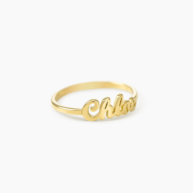 Engraved Name Ring - Gold